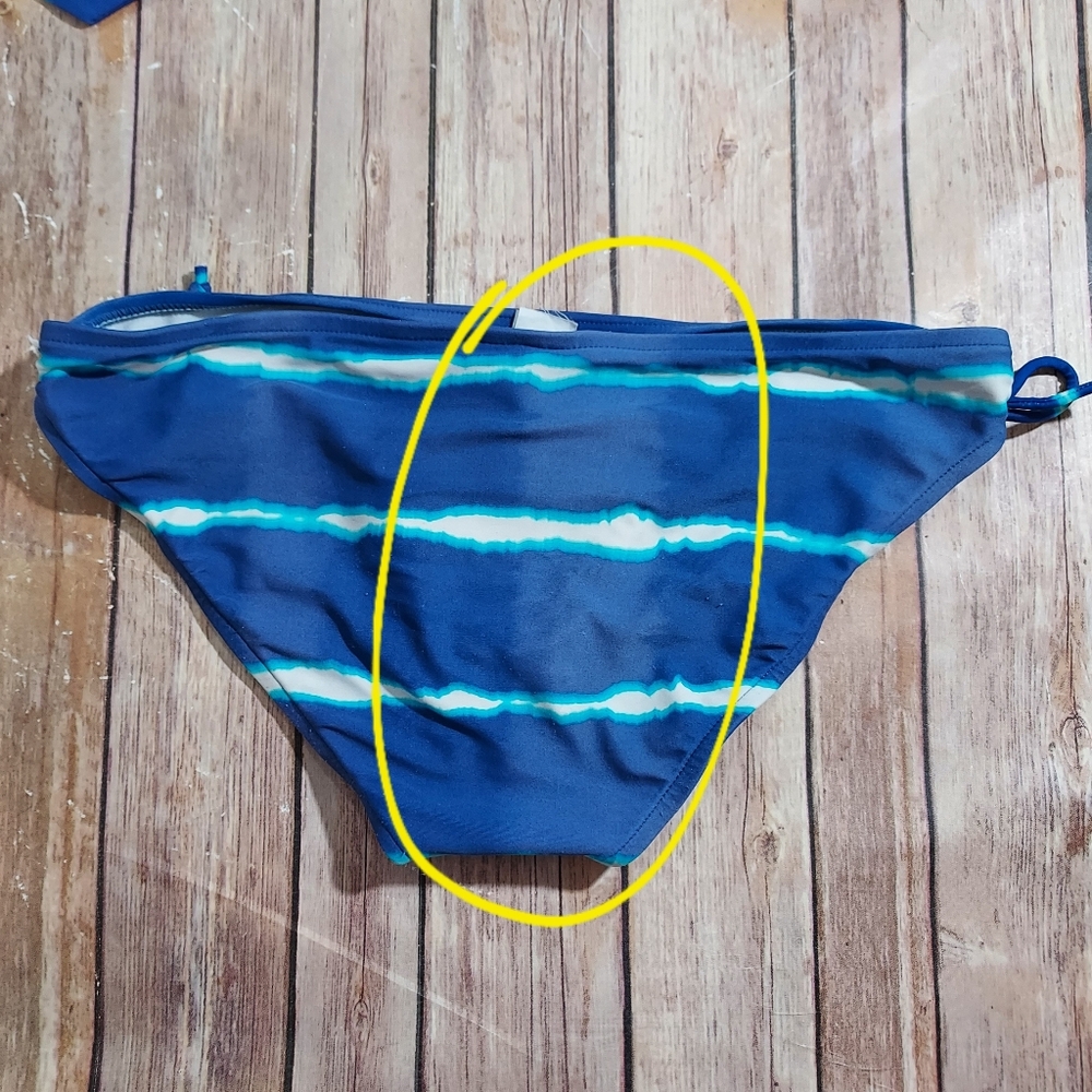Ralph Lauren blue tie dye bikini S top, Med bottom - Picture 10 of 16